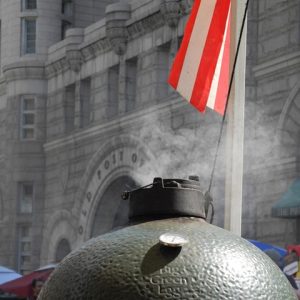 Big Green Egg smoking away at the DC Barbecue Battle