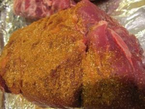 Salted and partially rubbed