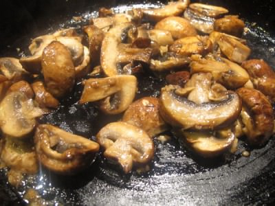 Saute mushrooms