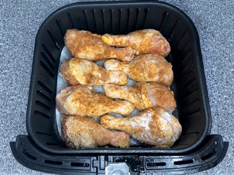 Dust chicken legs with Wondra flour