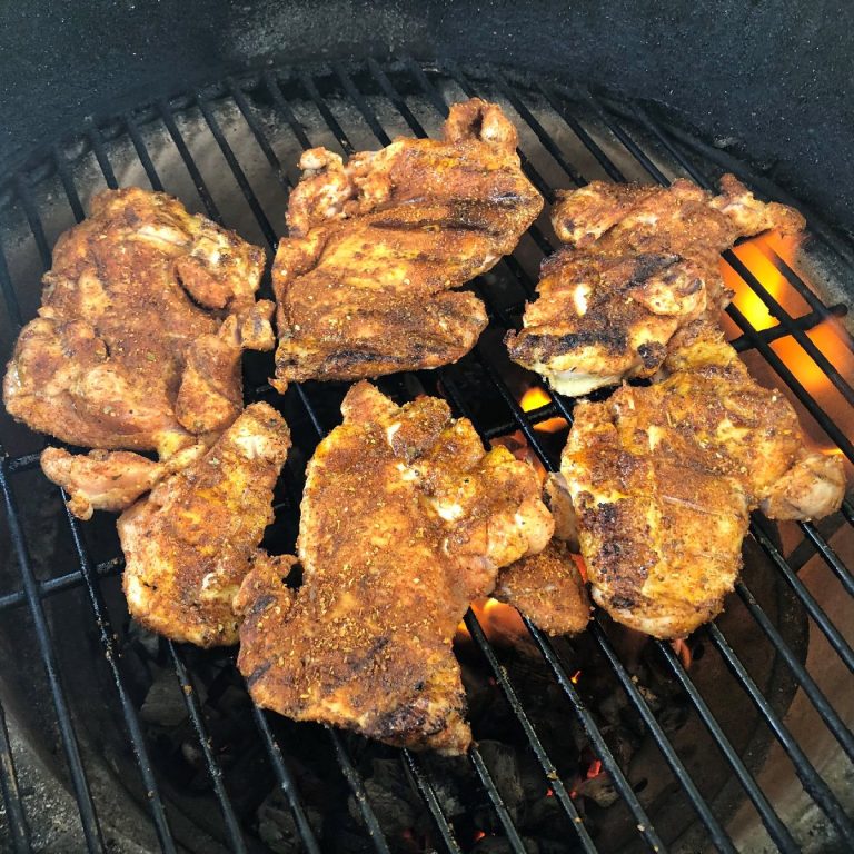 Season chicken with Dizzy Pig Peruvian-ish seasoning and grill until golden