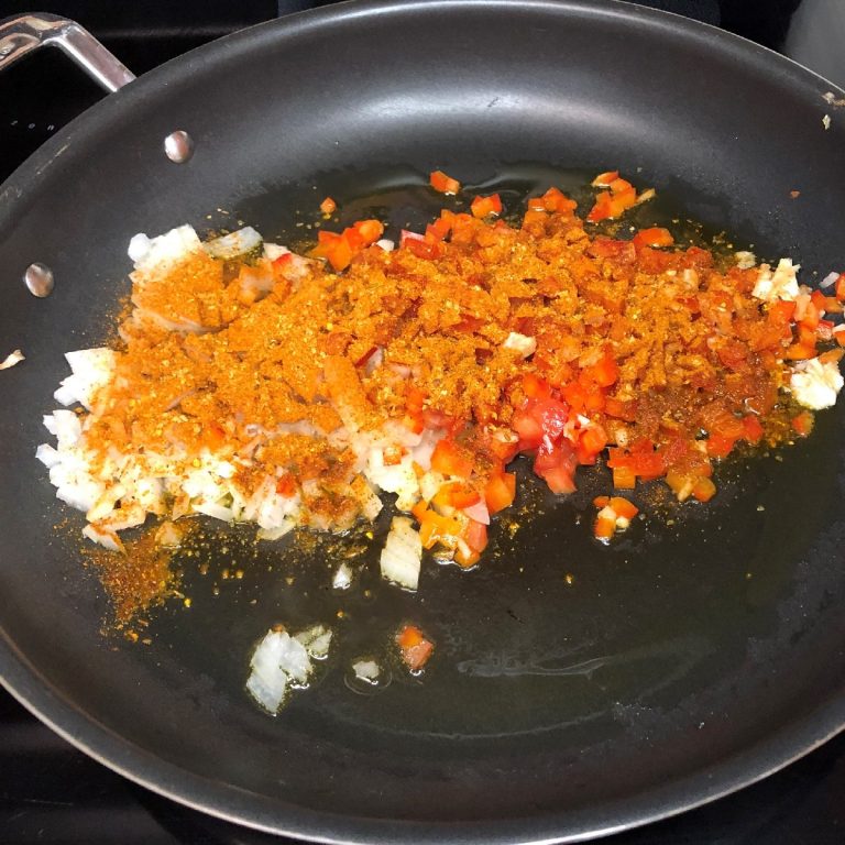 Saute Peruvian-ish seasoning with vegetables