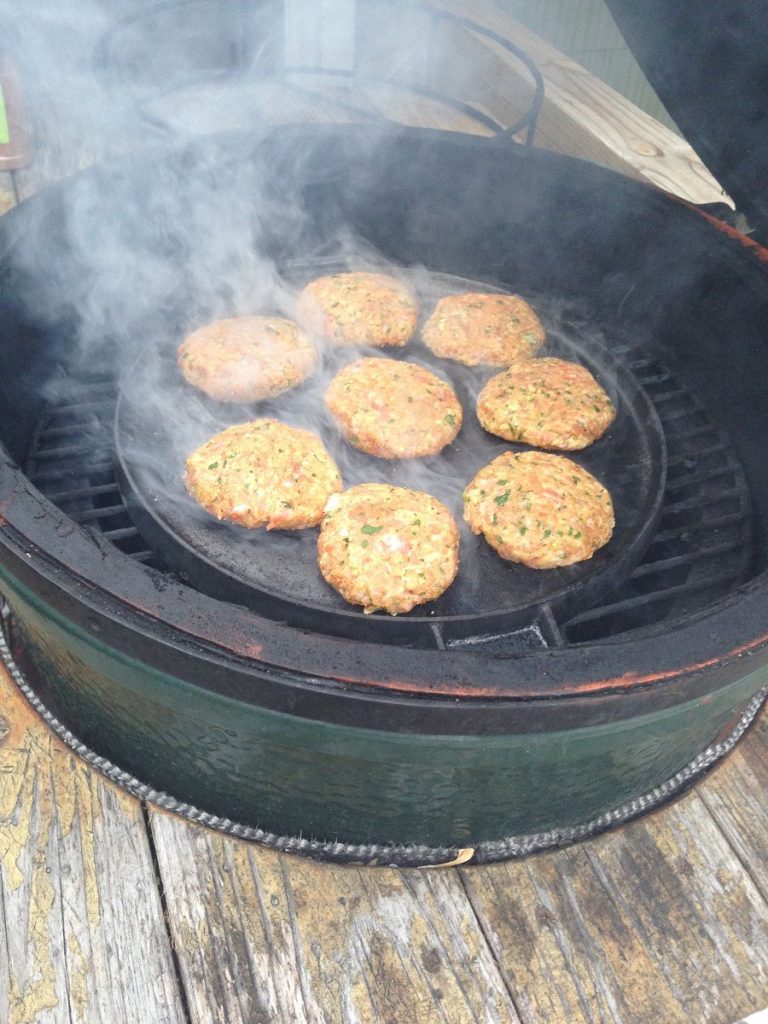 Cook salmon cakes on preheated griddle