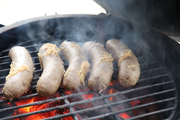 Transfer brats to grill