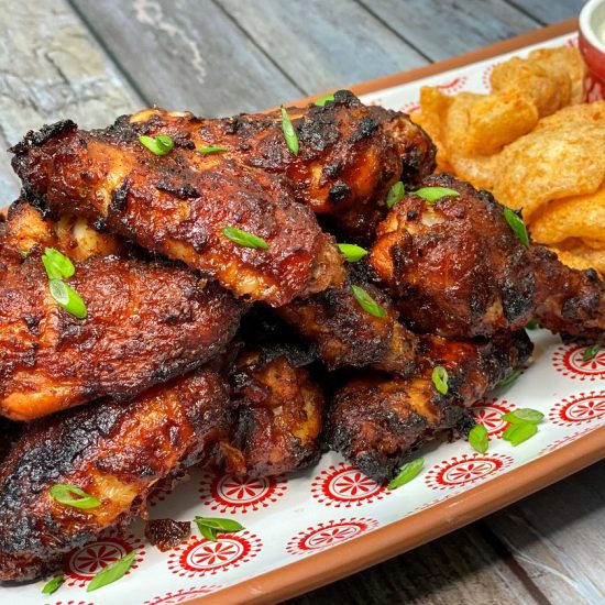 Bloody Mary chicken wings with Horseradish dip