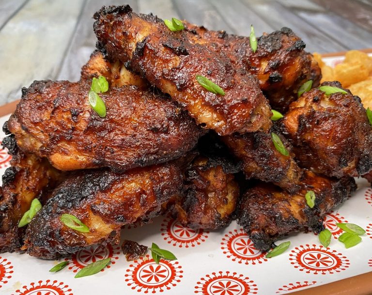 Plated Hair of the Pig Bloody Mary chicken wings