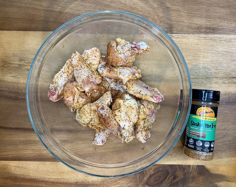 Toss chicken wings with Shakin' the Tree seasoning and celery seed