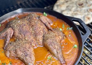 Smoked butter chicken with Dizzy Pig Bombay Curry-ish