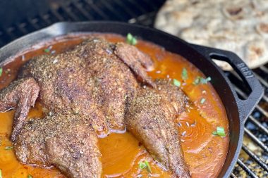 Smoked butter chicken with Dizzy Pig Bombay Curry-ish