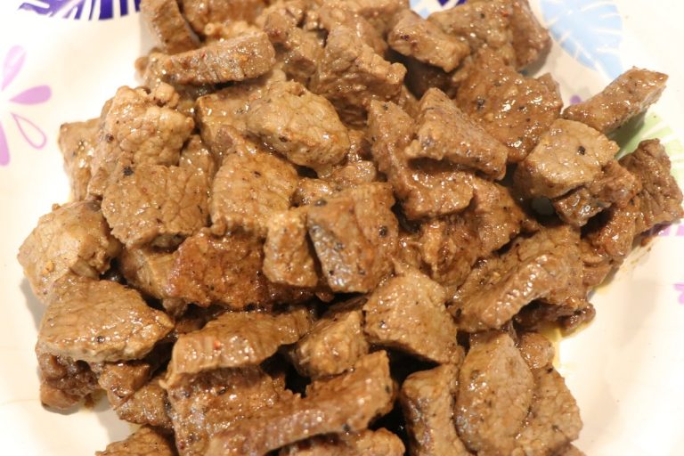 Reserve browned beef cubes
