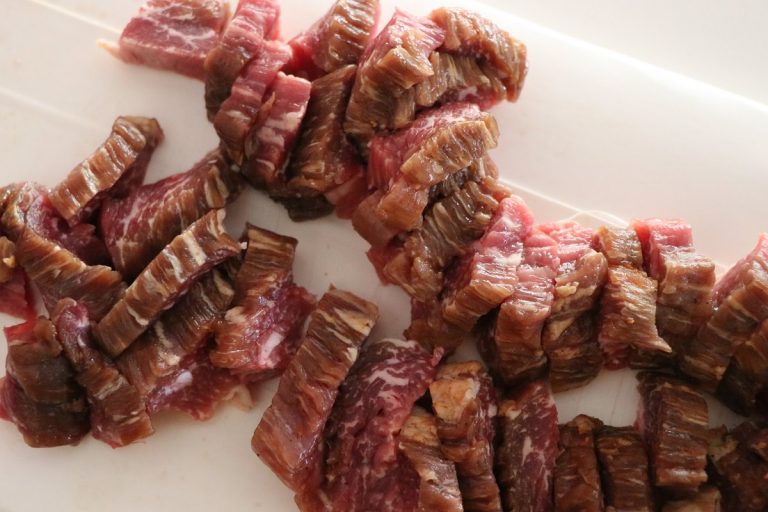 Cut beef into cubes