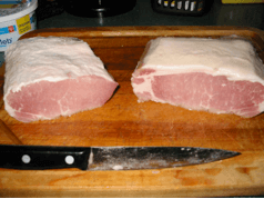 Remove pork loin from the brine and pat dry