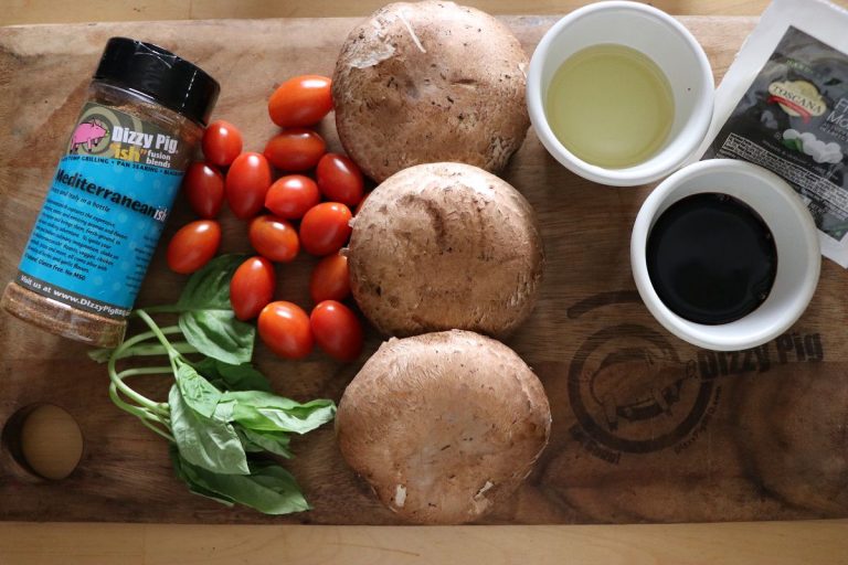 Ingredients for Caprese Stuffed Mushrooms