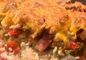 Cheesy Chicken Poblano Bake