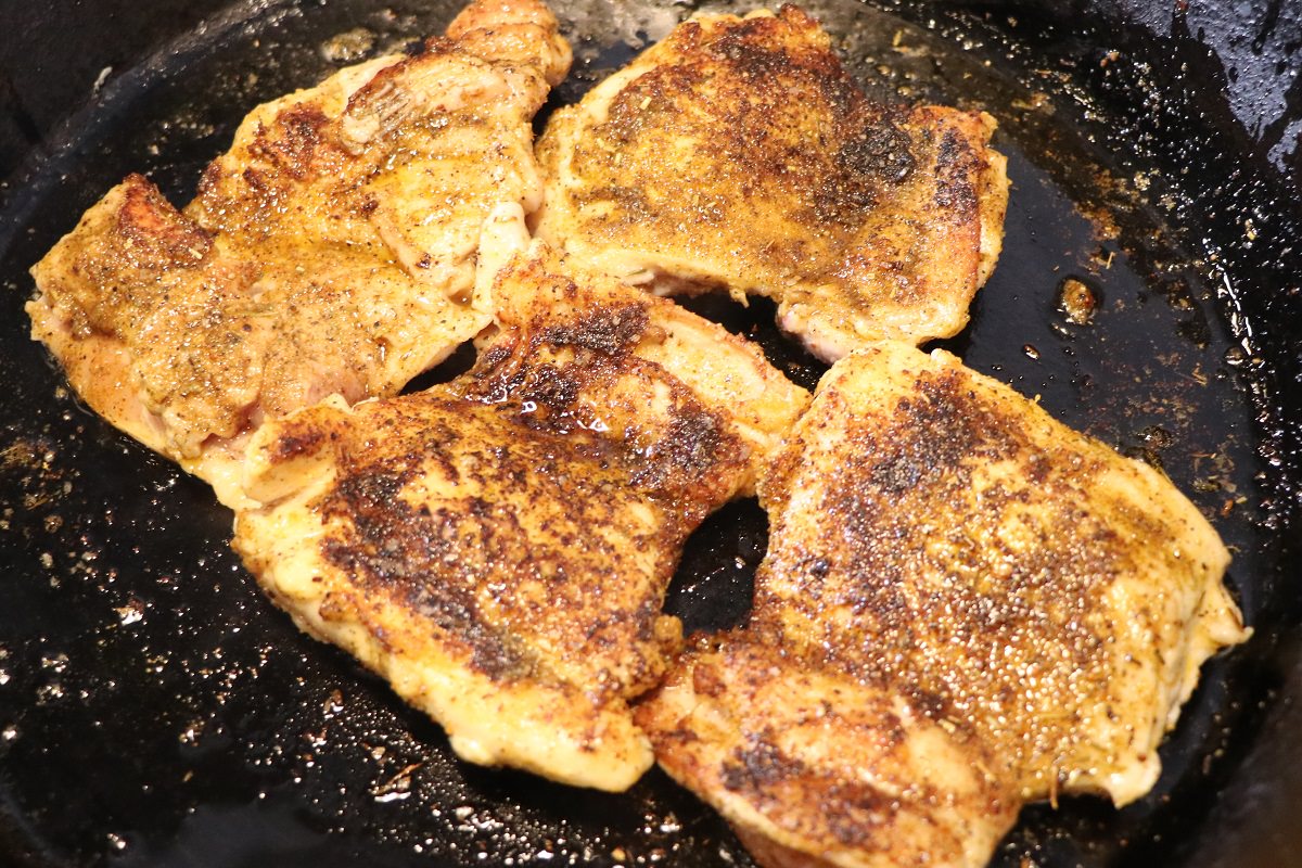 Pan sear chicken until browned well on both sides