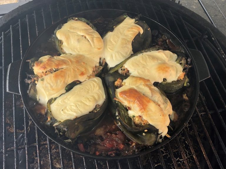 Cook chile relleno on grill