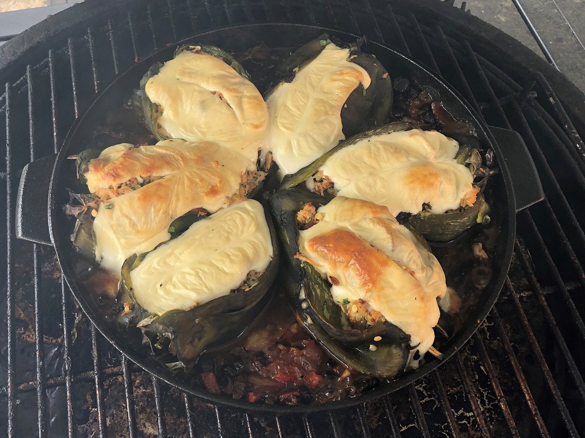 Cook chile relleno on grill