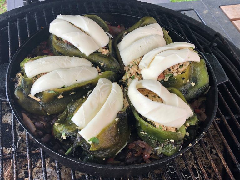 Place two slices of the Oaxaca cheese on top