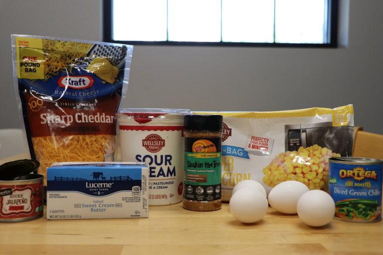 Ingredients for Chuck's corn and green chilies casserole