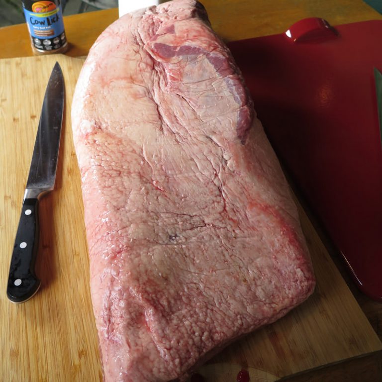 On the point side, you’ll usually see a substantial layer of fat that covers the point, and part of the bottom of the flat