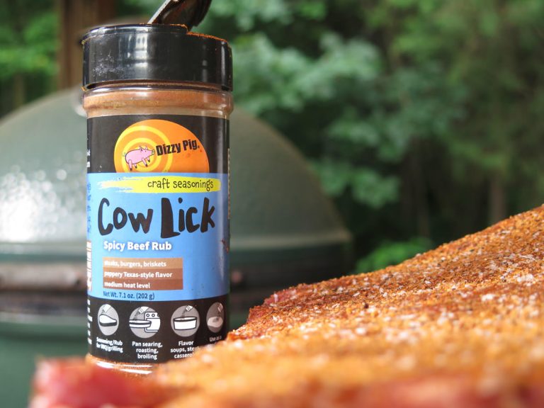 Season brisket liberally with Cow Lick seasoning