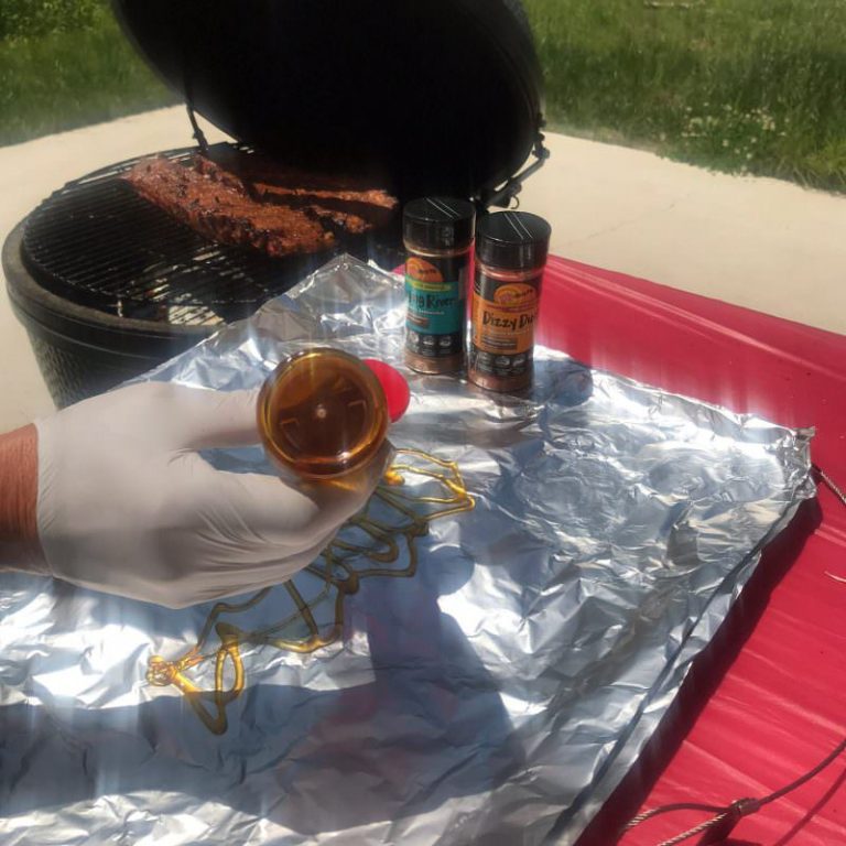 Drizzle a few tablespooons of honey on a sheet of heavy duty foil