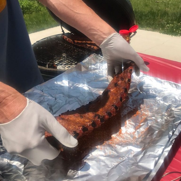 Lay ribs, meat side down, in honey