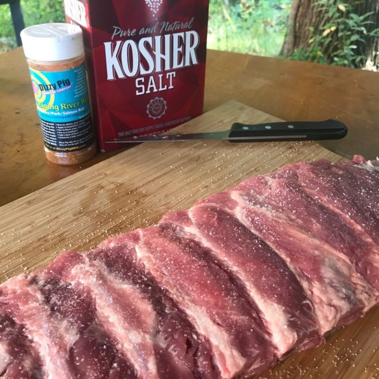 Lightly salt both sides of ribs (optional)