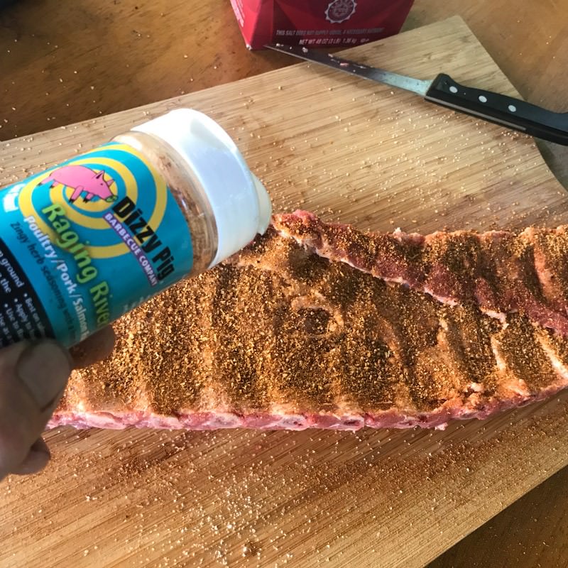 Cover meat with seasoning so you can't really see it