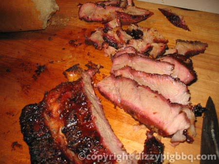 Sliced BBQ'd country ribs