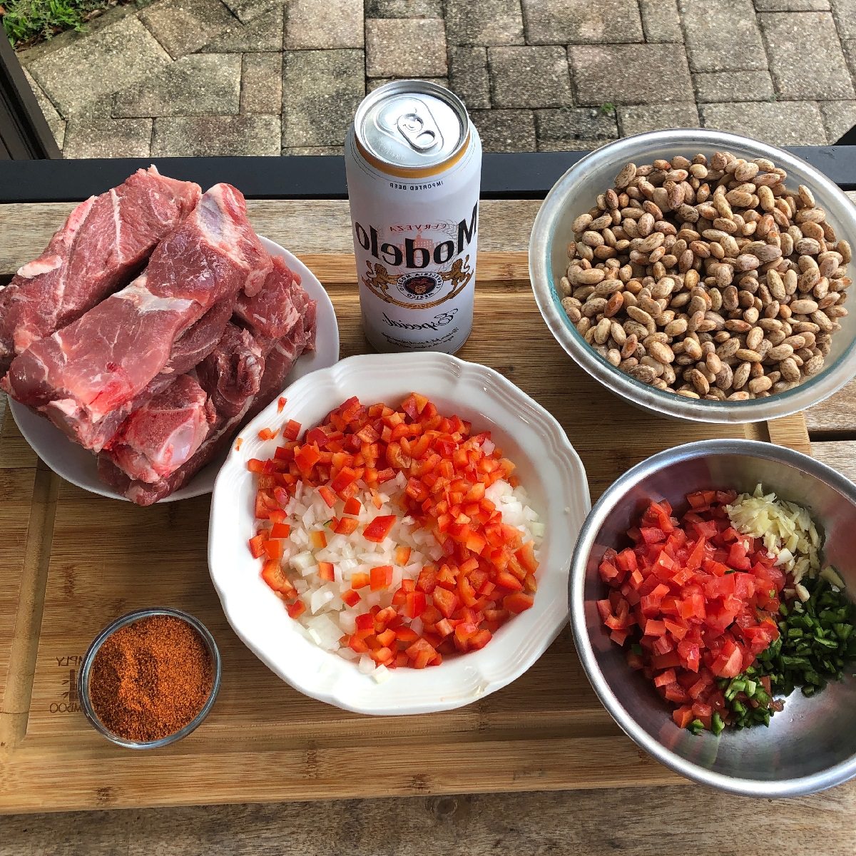 Ingredients for DrBBQ's Chile Country Style Ribs with Borracho Beans