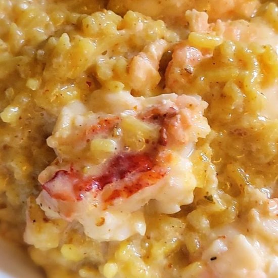 Creamed Curry Rice and Lobster
