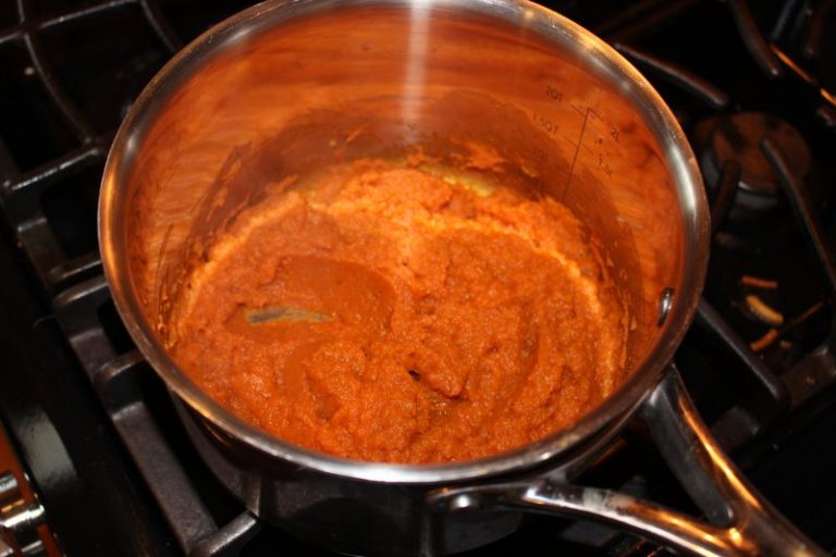Heat pumpkin puree