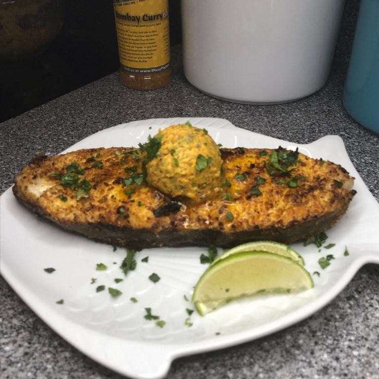 Serve halibut with Curry-ish lime butter and lime wedges