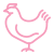 Pink chicken icon