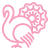 Pink turkey icon