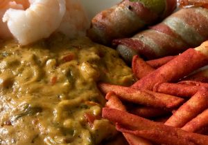 DrBBQ's Dizzy Queso with Sirloin and Swiss cheese