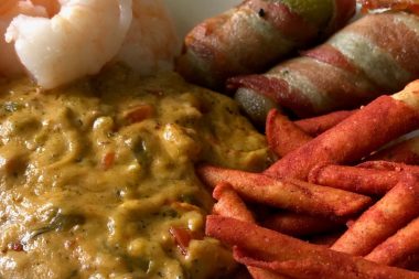 DrBBQ's Dizzy Queso with Sirloin and Swiss cheese