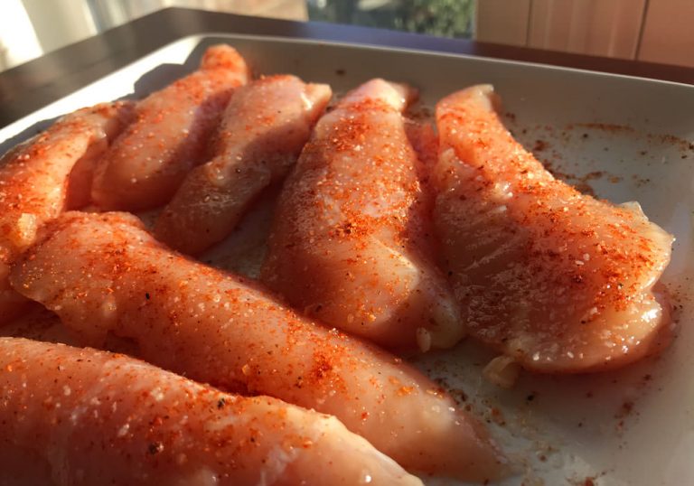 Season chicken pieces with salt and the remaining teaspoon of Spicy Dizzy Dust