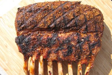 Seared frenched rack of lamb