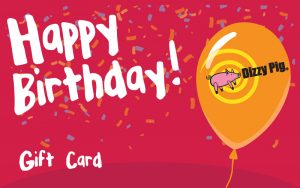 Dizzy Pig's Happy Birthday gift card