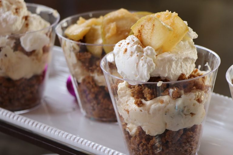 Assembled ginger snap apple parfait