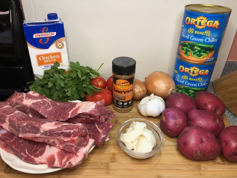 Ingredients for DrBBQ's Swamp Venom Green Chile Stew