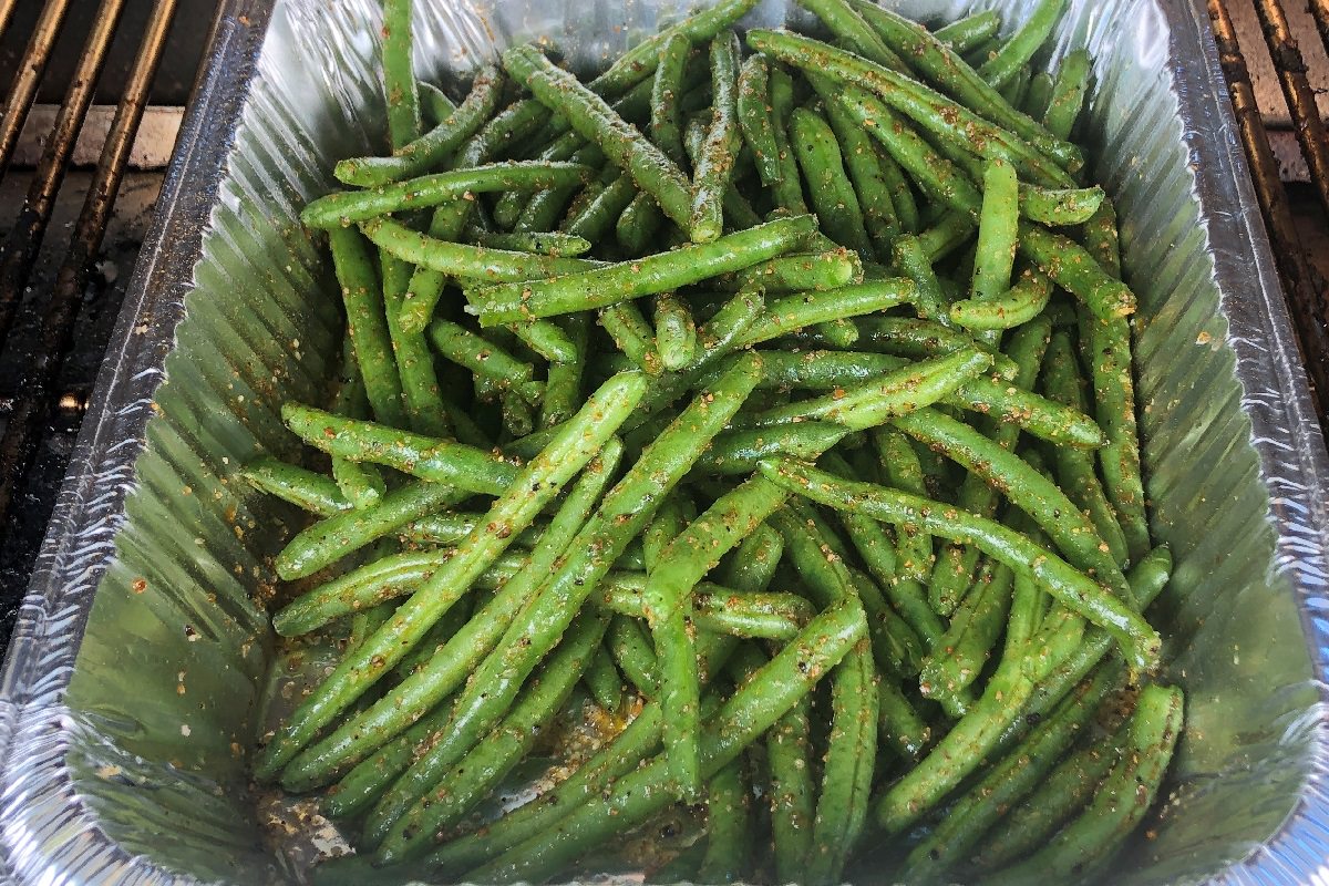 Grilled green beans