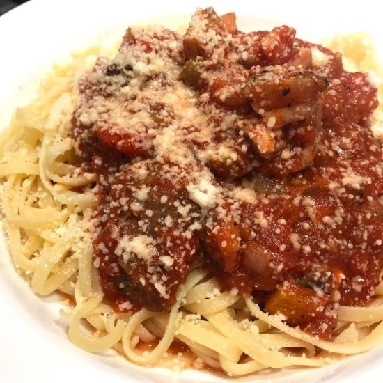 Grilled chicken spaghetti recipe image