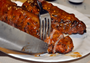 Grilled apricot tenderloin with Raging River rub