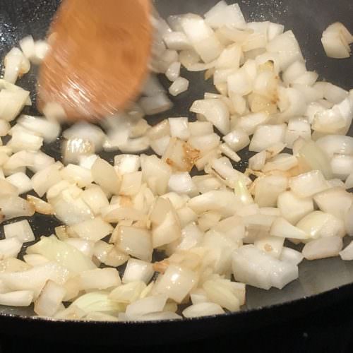 Cook onions until lightly browned