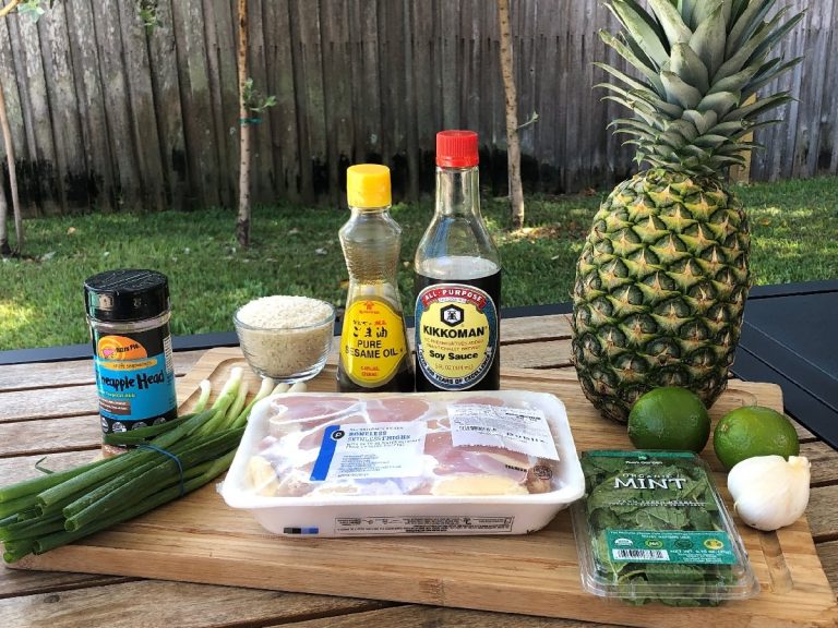 Ingredients for Dr. BBQ's Grilled Pineapple and Chicken