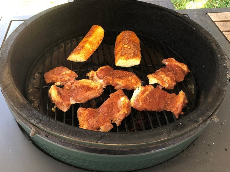Chook pineapple and chicken over direct heat