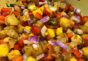 Grilled pineapple and mango salsa